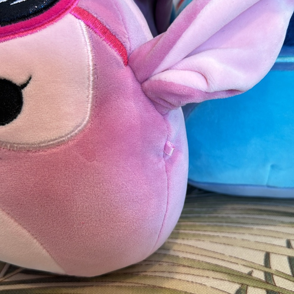 *NEW* DISNEY SQUISHMALLOW PINK ANGEL & BLUE STITCH PLUSH SET - Picture 6 of 9